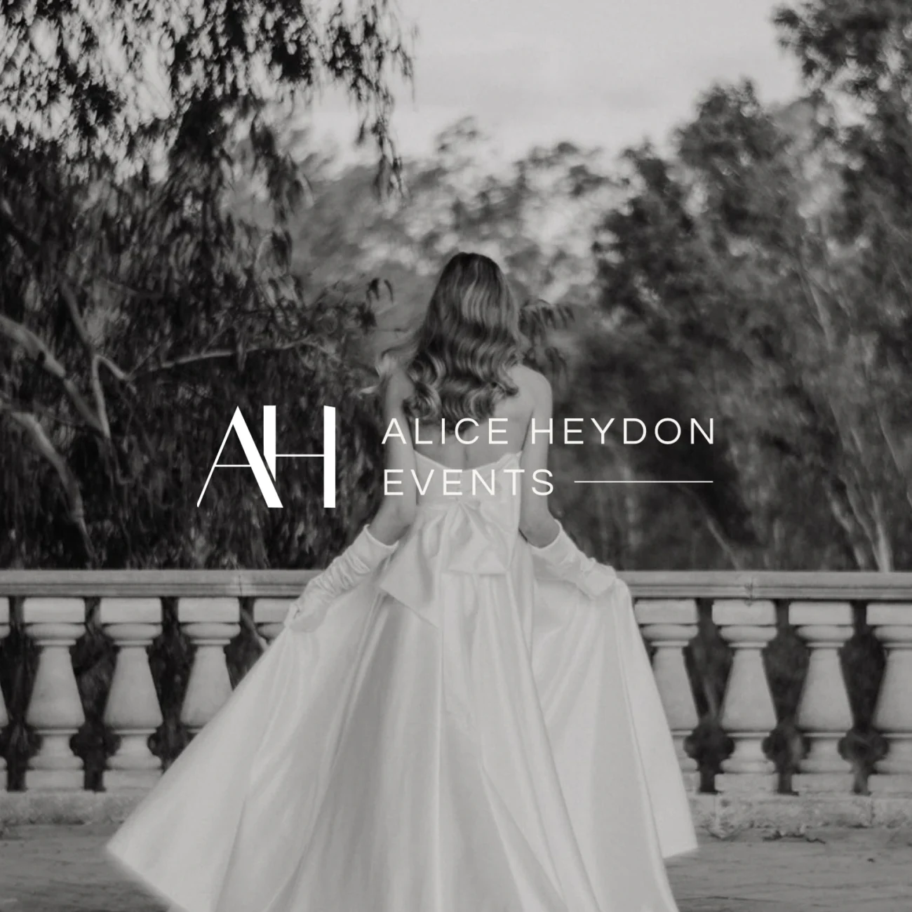 alice heydon events supplemental secondary logo, luxury wedding planner and stylist from perth, wester australia, created by chris carciller designs, photo courtesy to mitch and tijana
