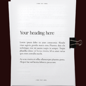 Bonnie - Aesthetic stacked paper document with clip stationery mockup