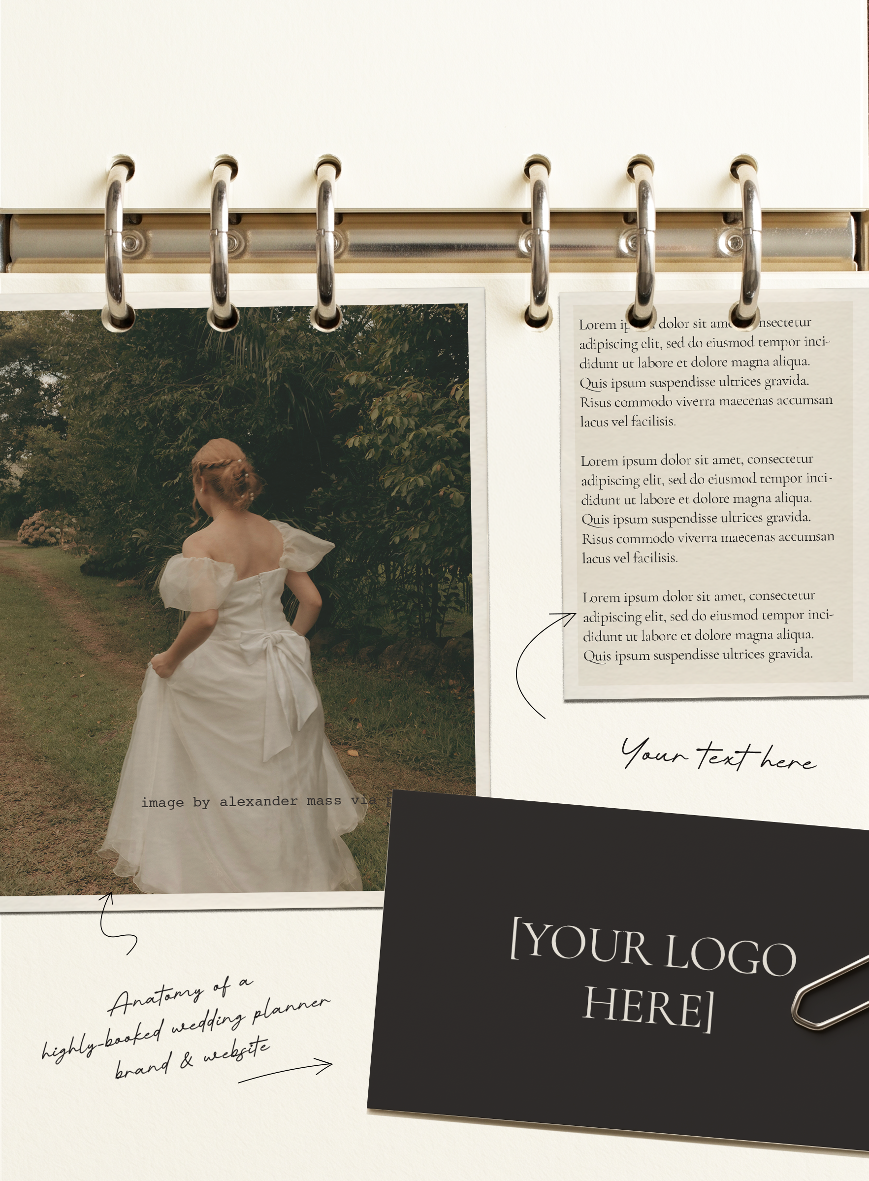Penelope - Aesthetic ring binder journal (+photos clipped) mockup